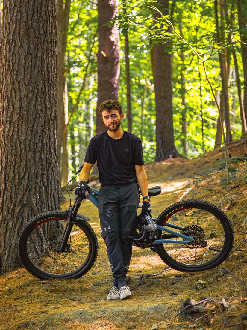 Mountain biking on the backyard trails